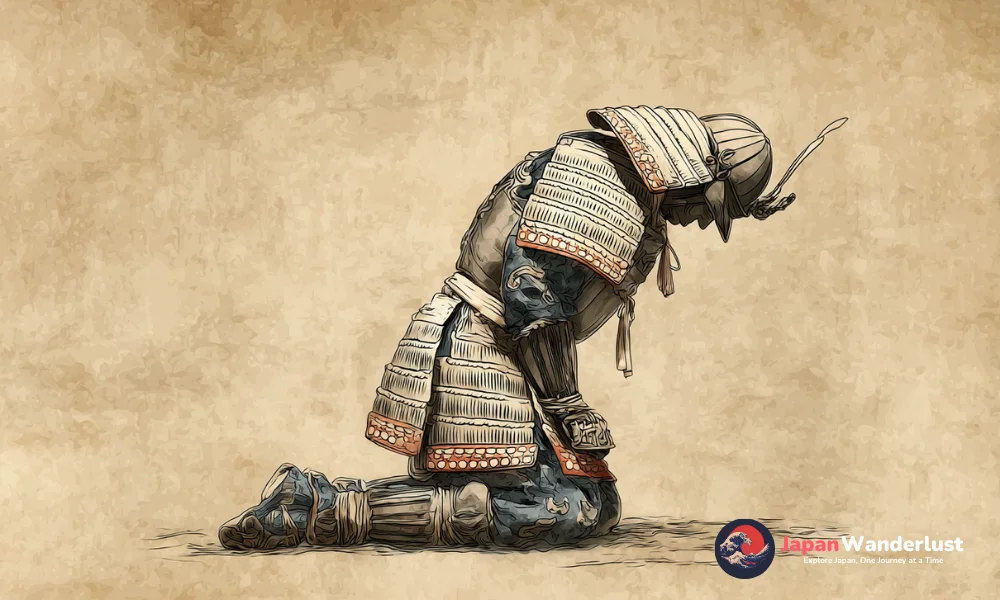 Samurai bowing