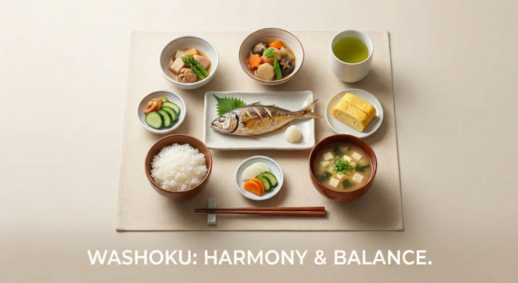 Traditional Japanese meal emphasizing balance and seasonality